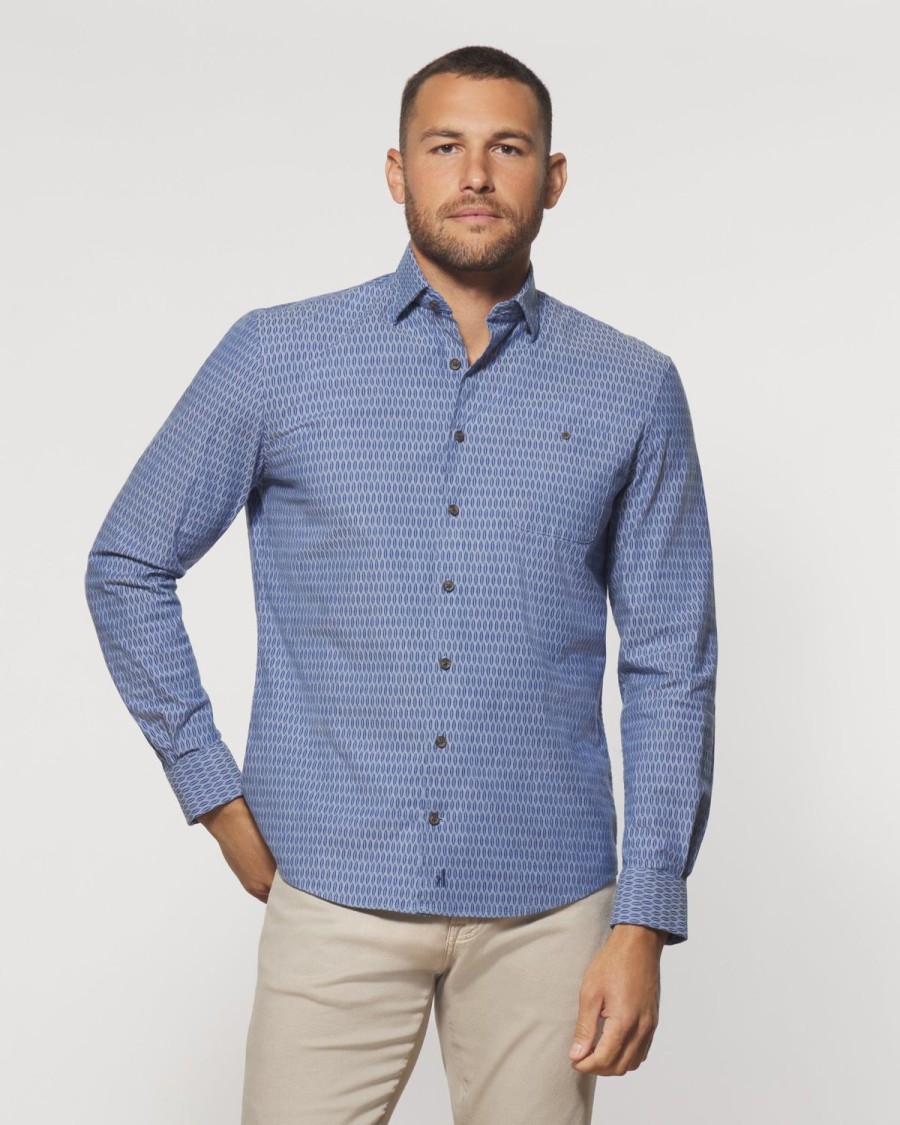 Men johnnie-O Button Up Shirts | Finley Hangin' Out Button Up Shirt Laguna Blue