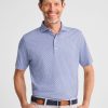 Men johnnie-O Polos | Hales Printed Top Shelf Performance Polo Navy