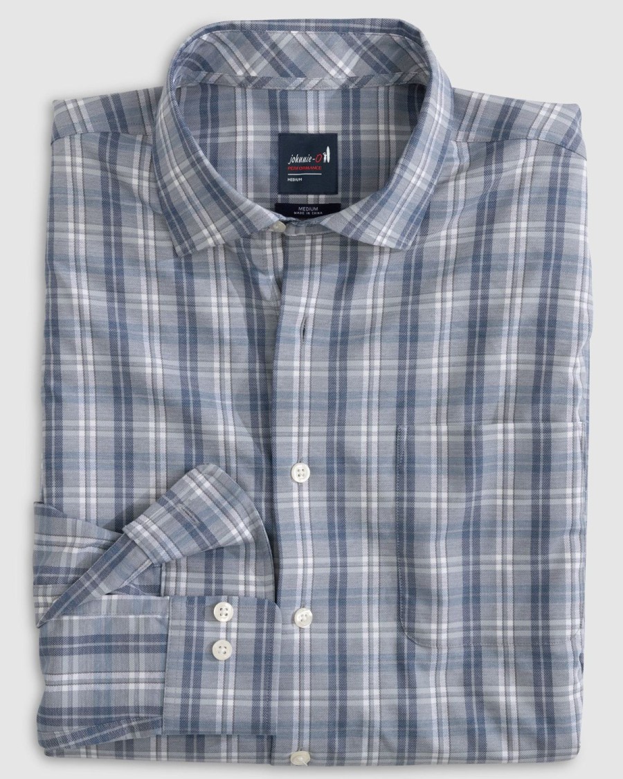 Men johnnie-O Button Up Shirts | Stowe Performance Button Up Shirt Charcoal