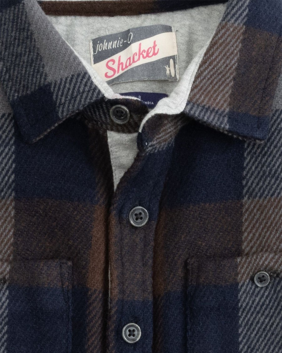 Kids johnnie-O Button Up Shirts | Mossell Jr. Flannel Shacket Charcoal