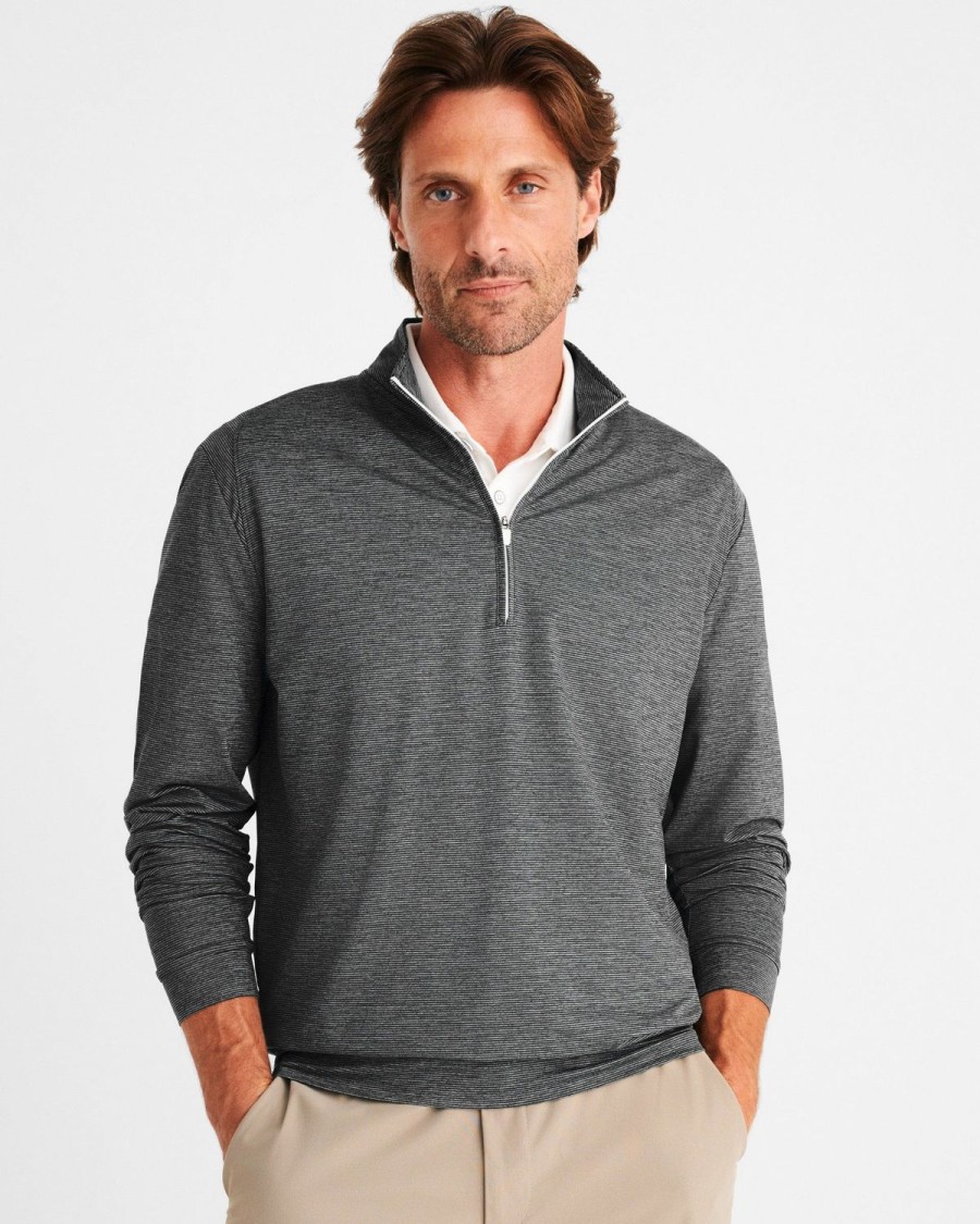 Men johnnie-O Quarter-Zips | Vaughn Striped Performance 1/4 Zip Pullover