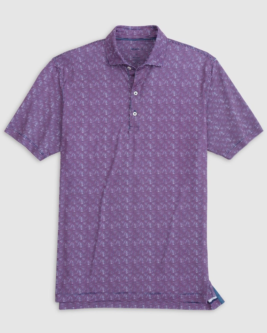 Men johnnie-O Polos | Big & Tall Rowell Printed Jersey Performance Polo Lake