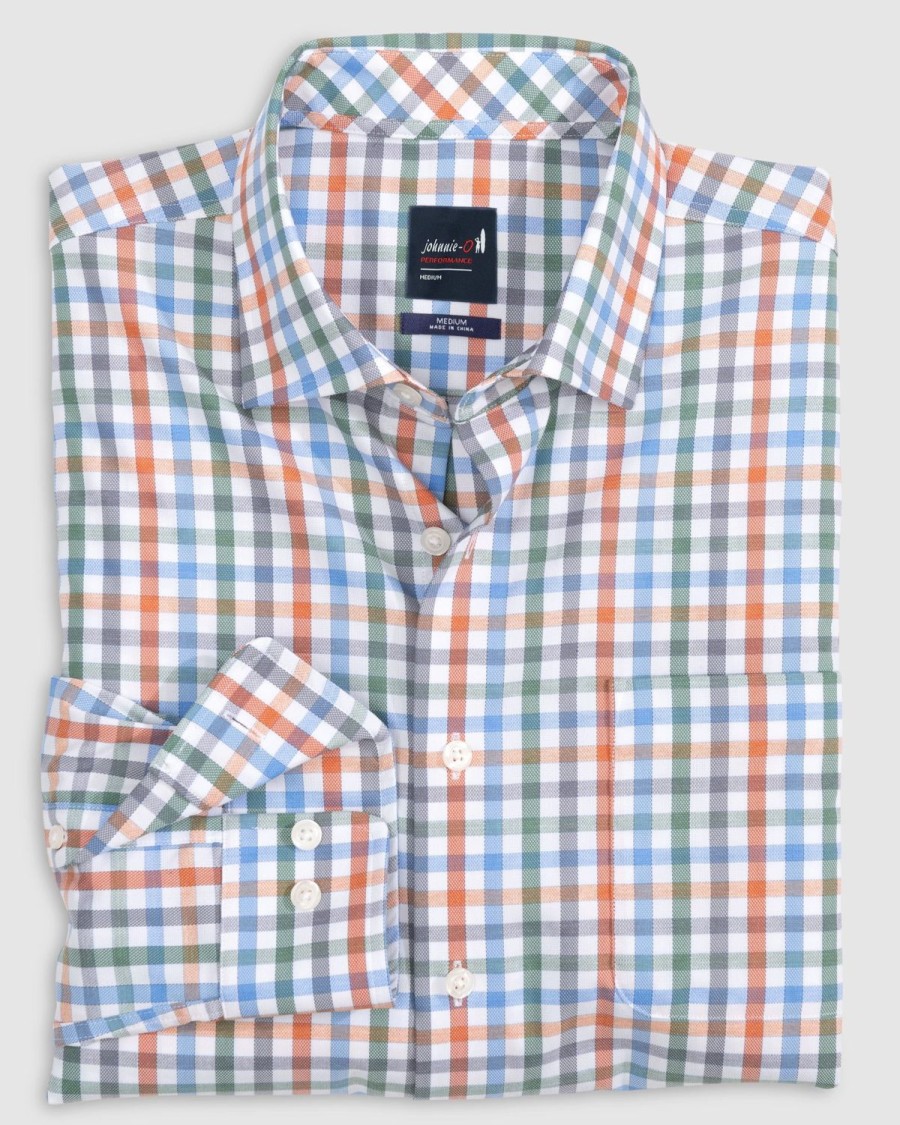 Men johnnie-O Button Up Shirts | Big & Tall Elias Performance Button Up Shirt Laguna Blue