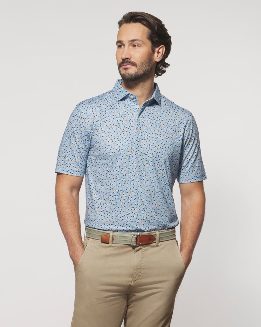 Men johnnie-O Polos | Duck Hook Printed Jersey Performance Polo Maliblu