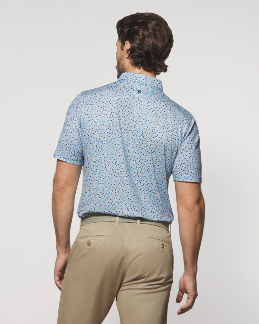 Men johnnie-O Polos | Duck Hook Printed Jersey Performance Polo Maliblu