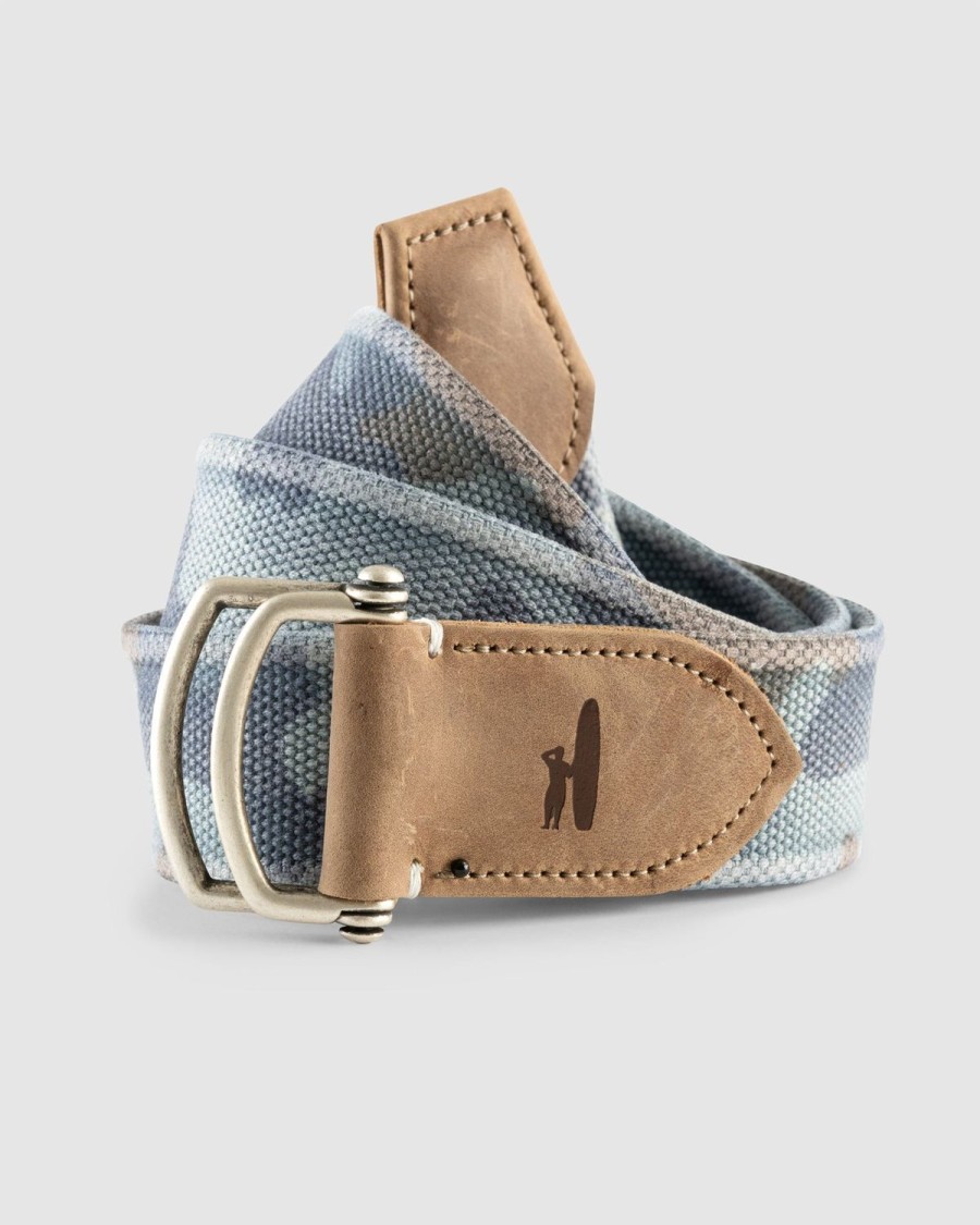 Men johnnie-O Belts | Washed Camo Belt Denim Blue