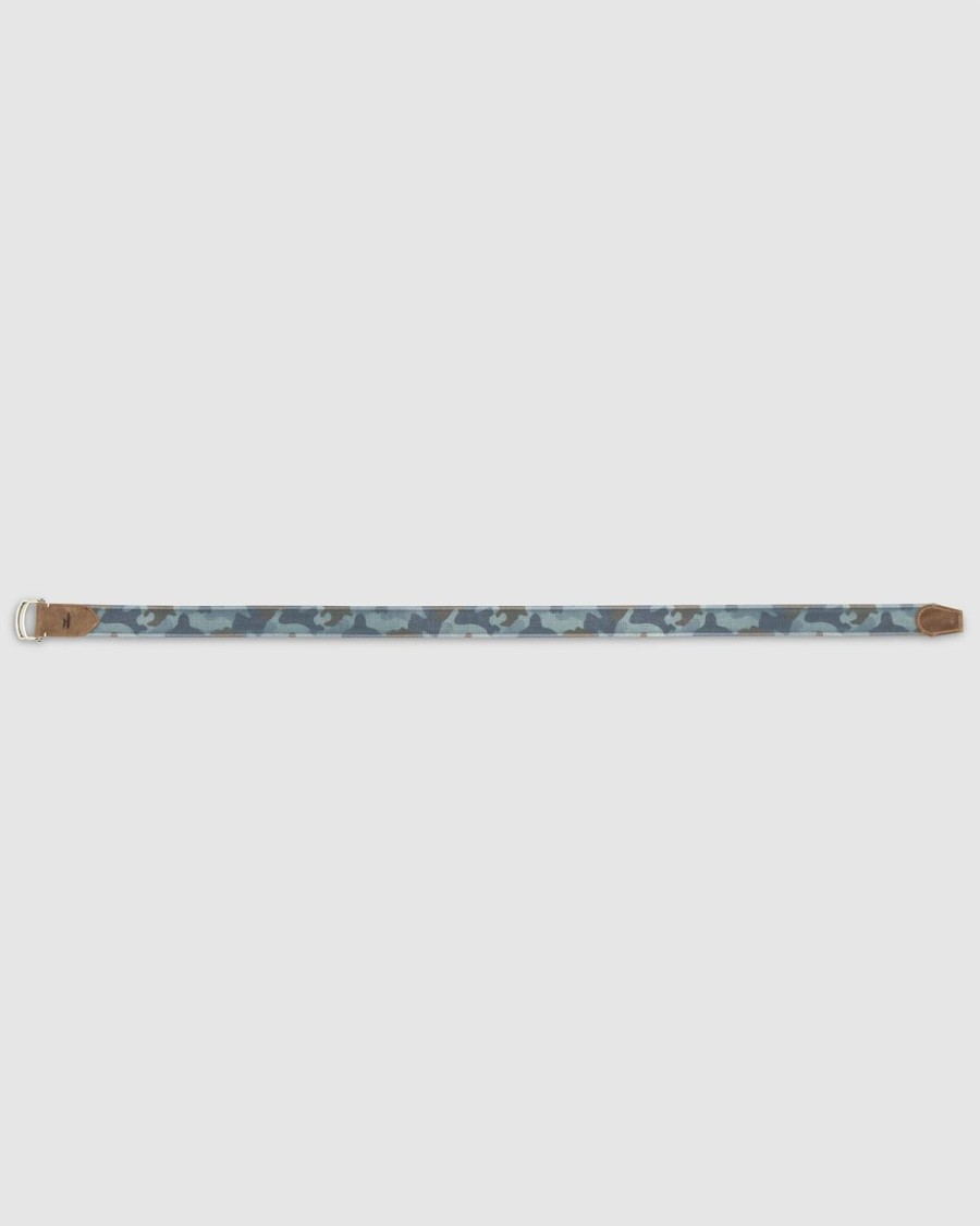 Men johnnie-O Belts | Washed Camo Belt Denim Blue