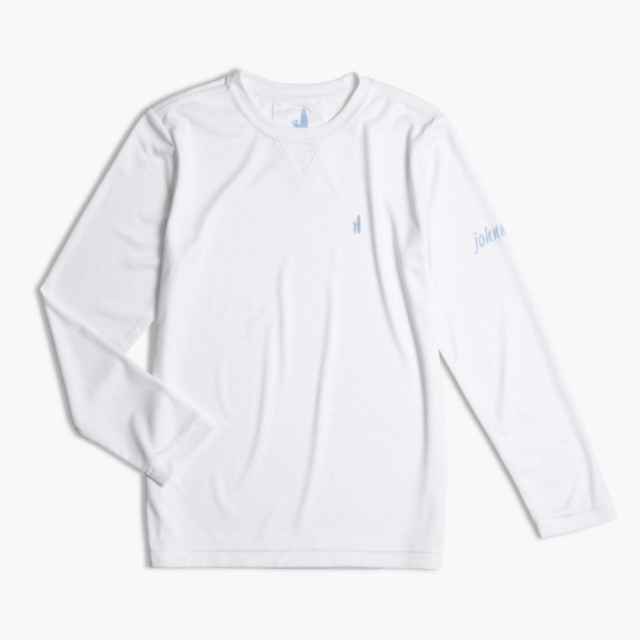 Kids johnnie-O Swim | Sun-Daze Jr. Long Sleeve Sun Shirt White