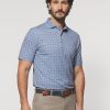 Men johnnie-O Polos | Tamar Printed Top Shelf Performance Polo Lake