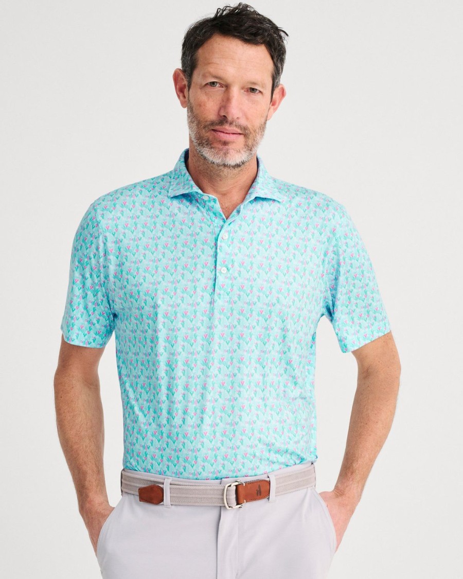 Men johnnie-O Polos | Spike Printed Featherweight Performance Polo Caicos