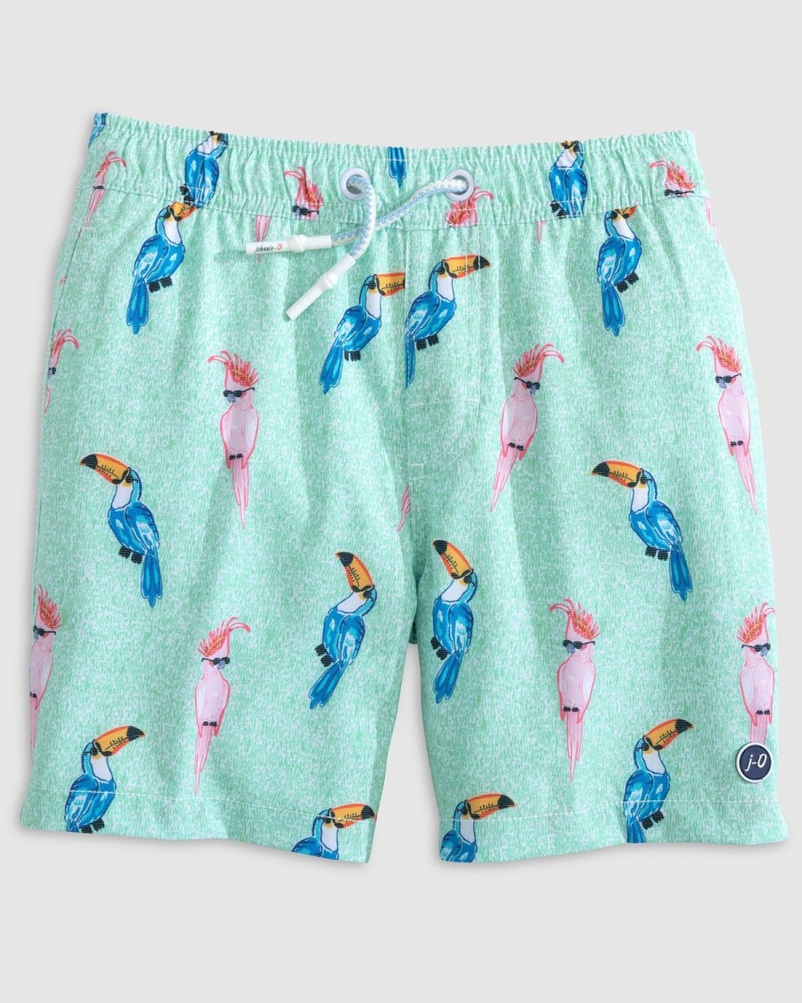 Kids johnnie-O Swim | Half Elastic Jr. Surf Shorts Birds Of Paradise