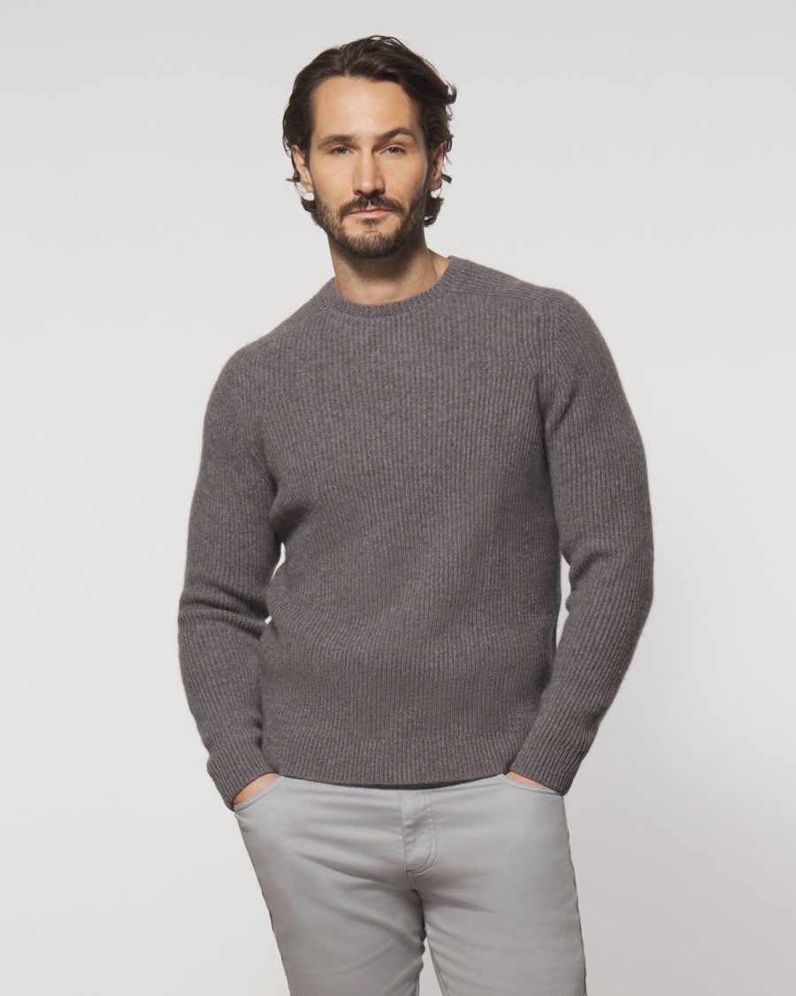 Men johnnie-O Sweaters | Mcgraw Merino Blend Crewneck Sweater Dark And Stormy