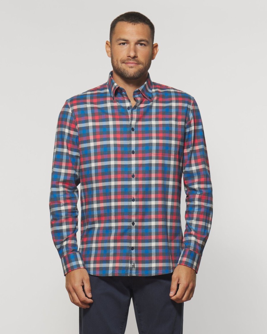 Men johnnie-O Button Up Shirts | Oberlin Hangin' Out Button Up Shirt Charcoal