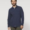 Men johnnie-O Button Up Shirts | Andre Knit Shacket Indigo