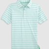 Kids johnnie-O Polos | Richie Jr. Striped Jersey Performance Polo Iceberg