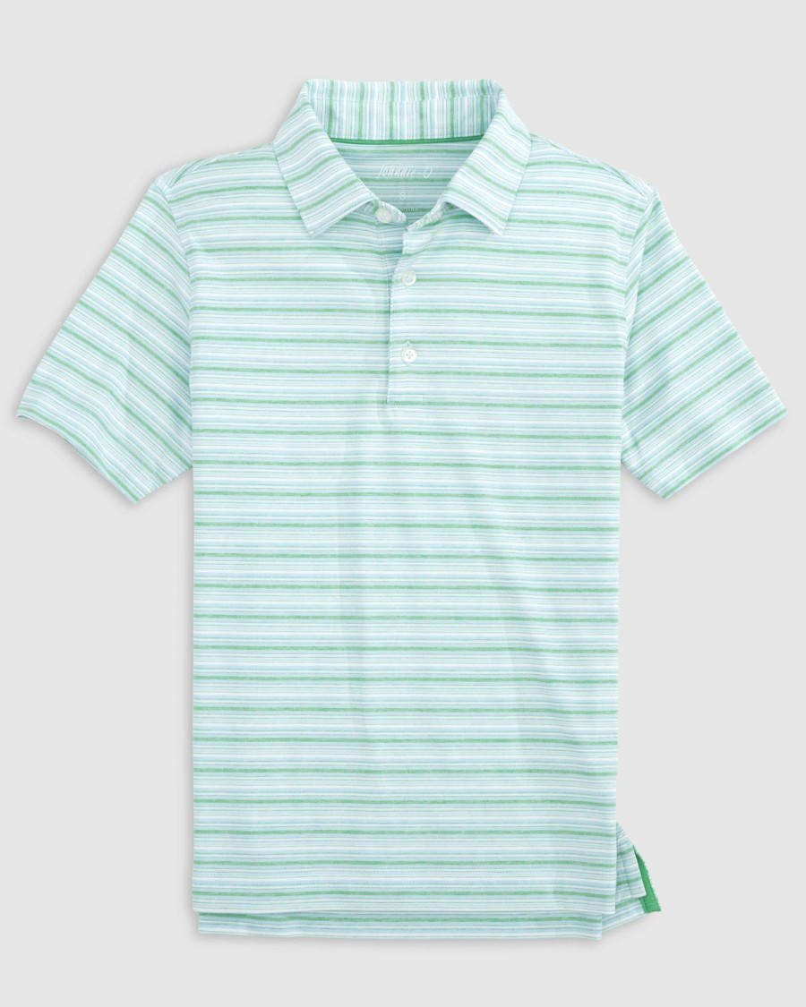 Kids johnnie-O Polos | Richie Jr. Striped Jersey Performance Polo Iceberg