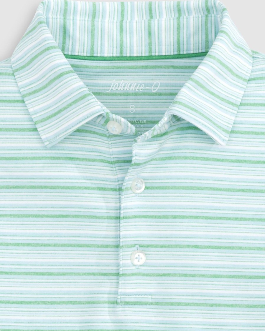 Kids johnnie-O Polos | Richie Jr. Striped Jersey Performance Polo Iceberg