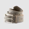 Men johnnie-O Belts | Double Stitch Leather Belt Gray