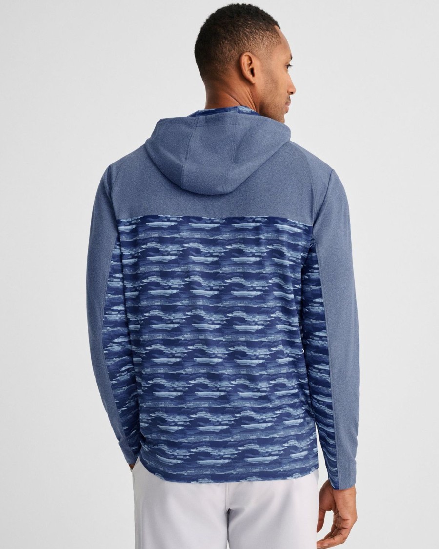 Men johnnie-O Sweatshirts & Hoodies | Braden Camo Performance Hoodie Navy