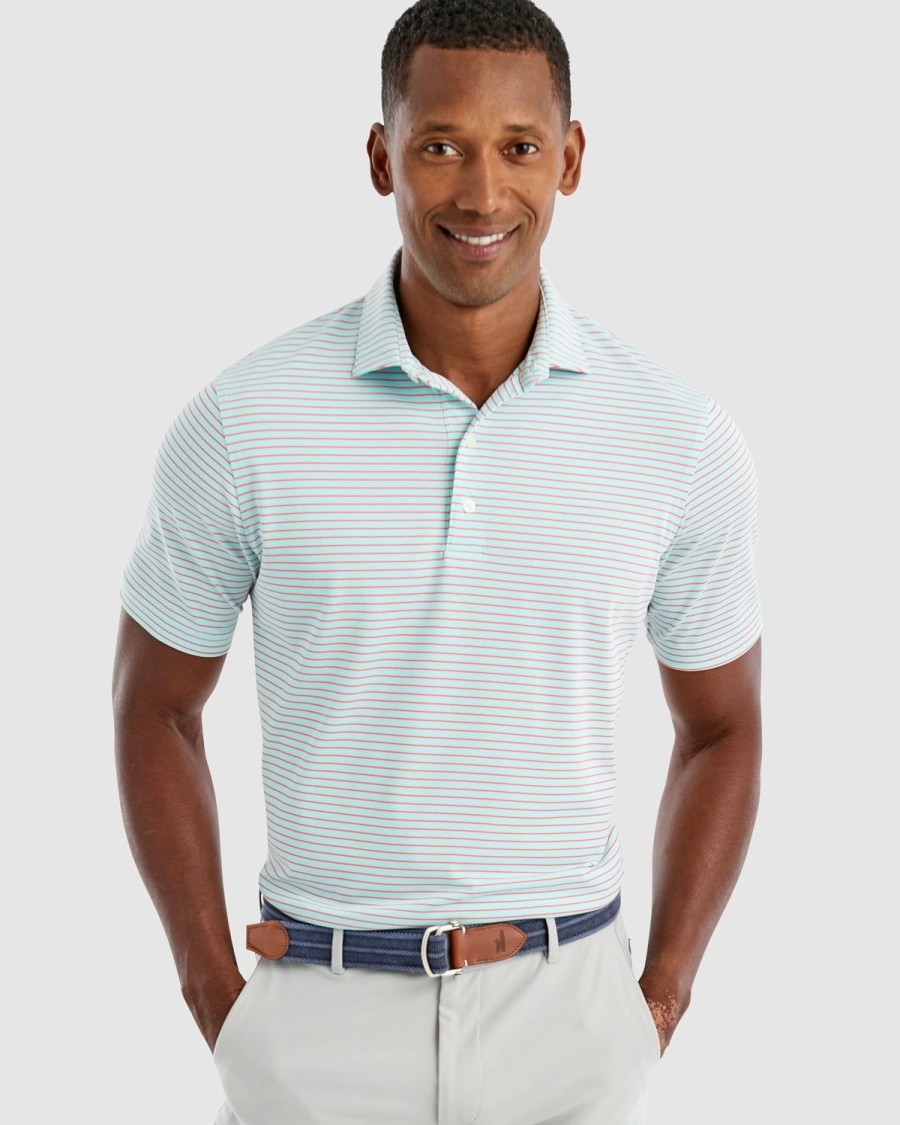 Men johnnie-O Polos | Hoover Striped Mesh Performance Polo Kay