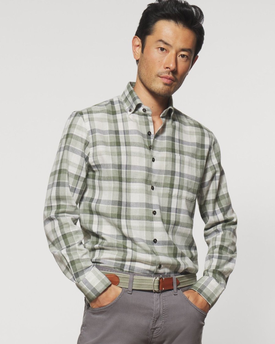 Men johnnie-O Button Up Shirts | Berk Top Shelf Button Up Shirt Balsam