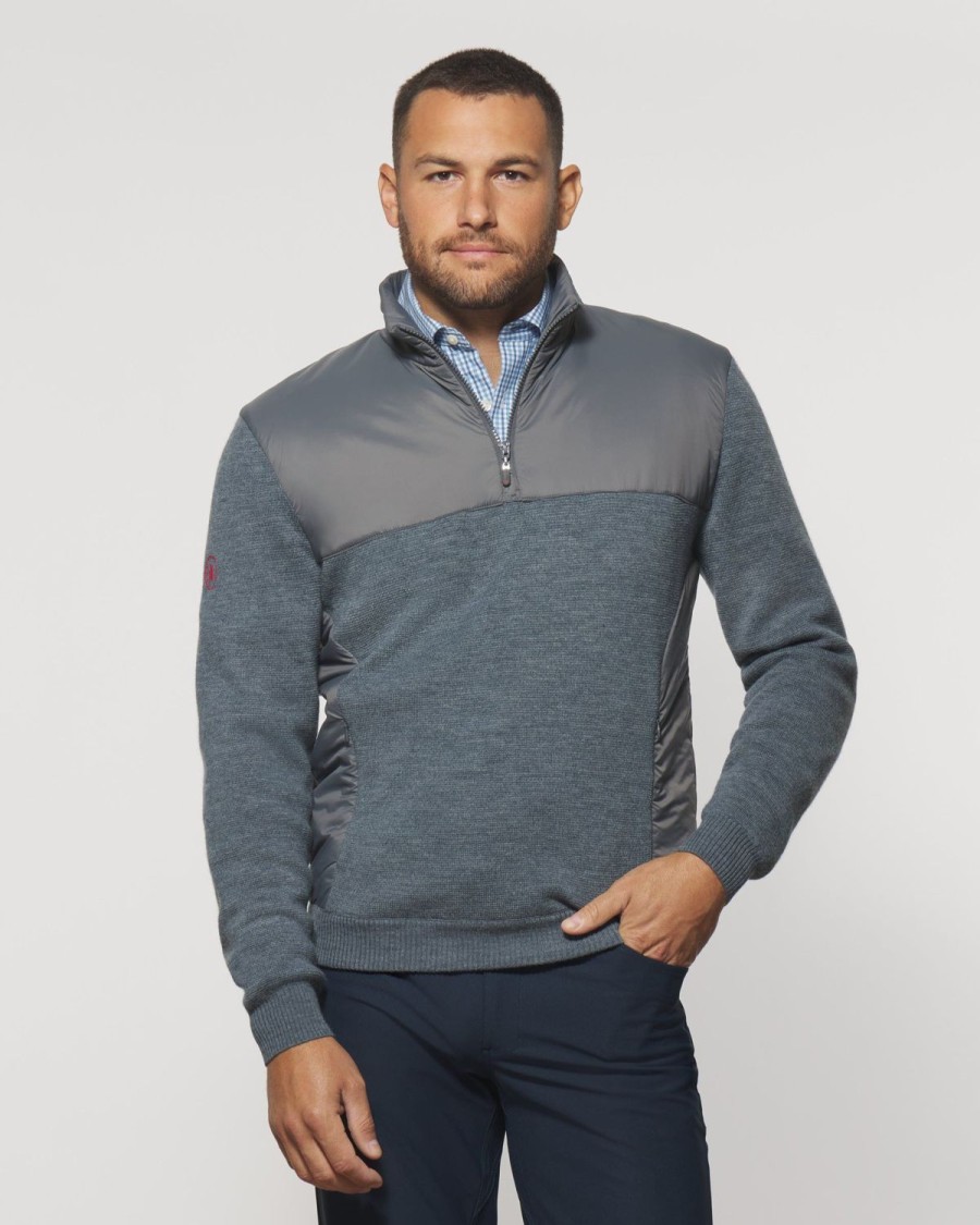 Men johnnie-O Quarter-Zips | Odin Mixed Media Performance 1/4 Zip Pullover Charcoal