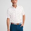 Men johnnie-O Polos | Hair Of The Dog Printed Jersey Performance Polo White