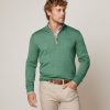 Men johnnie-O Sweaters | Baron Lightweight Wool Blend 1/4 Zip Pullover Sweater Palm