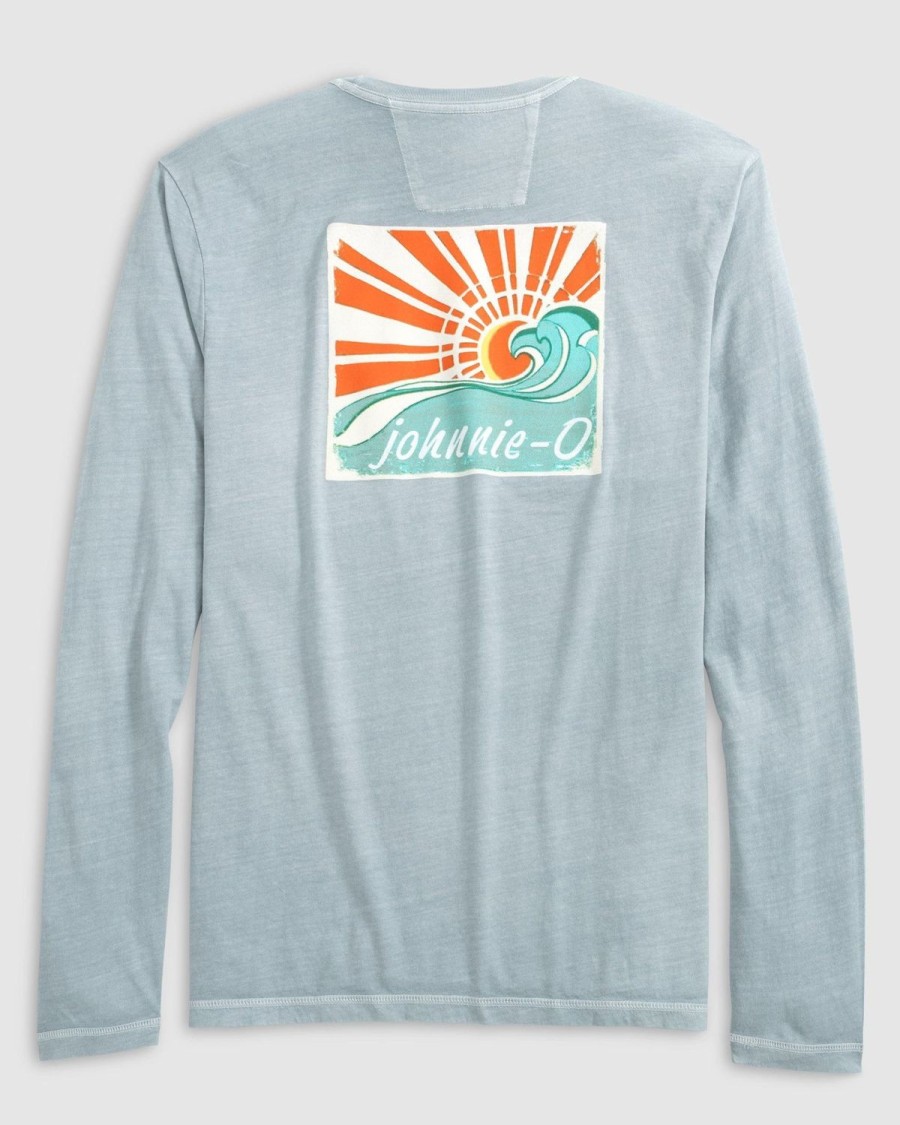 Men johnnie-O T-Shirts | Vintage Sun Long Sleeve Graphic T-Shirt Steel