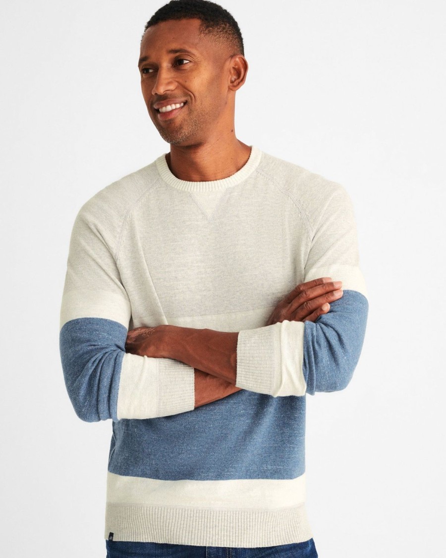 Men johnnie-O Sweaters | Connor Crewneck Colorblock Sweater Wake