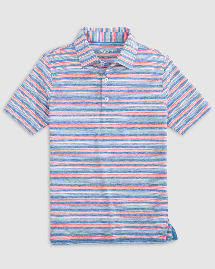 Kids johnnie-O Polos | Conan Jr. Striped Jersey Performance Polo Pipeline