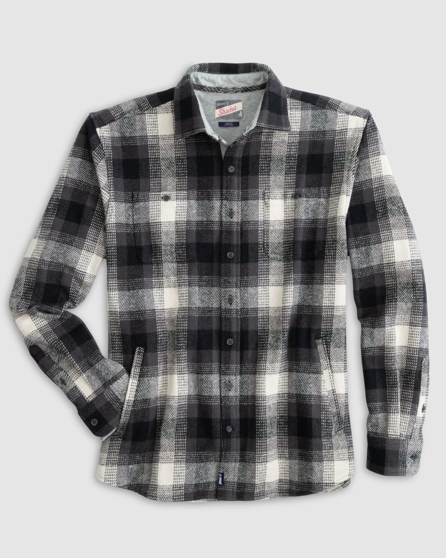 Men johnnie-O Button Up Shirts | Big & Tall Jerome Flannel Shacket Charcoal