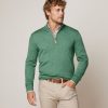 Men johnnie-O Quarter-Zips | Baron Lightweight Wool Blend 1/4 Zip Pullover Sweater Palm