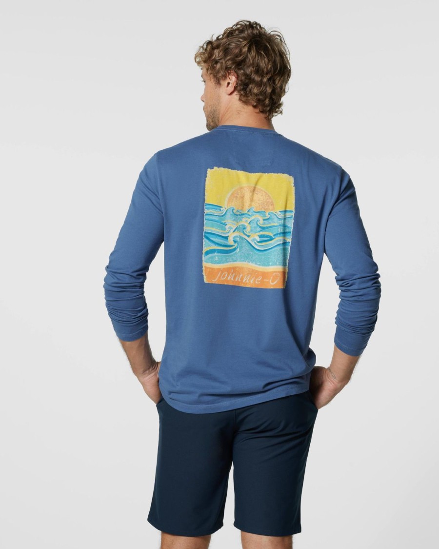 Men johnnie-O T-Shirts | Vintage Wave Long Sleeve Graphic T-Shirt Wake