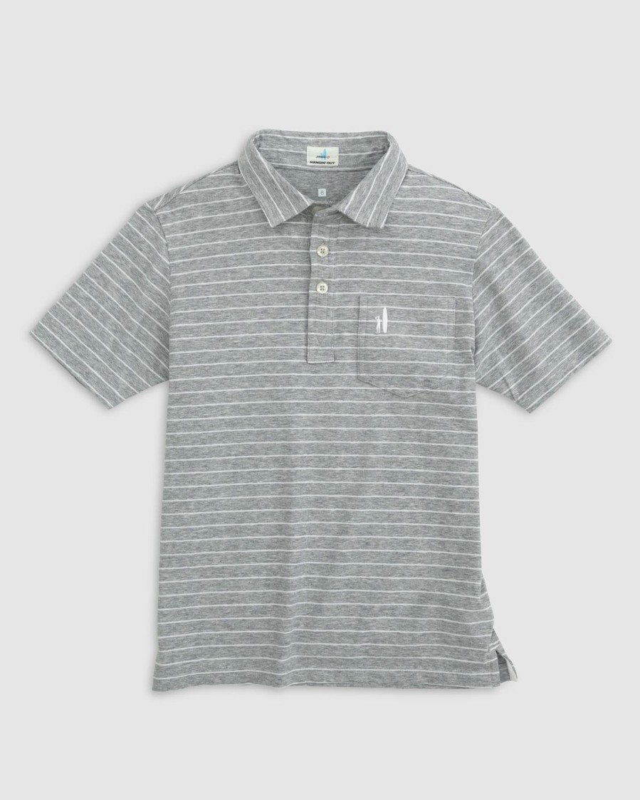 Kids johnnie-O Polos | The Original Jr. Polo - Neese Stripe Heather Gray