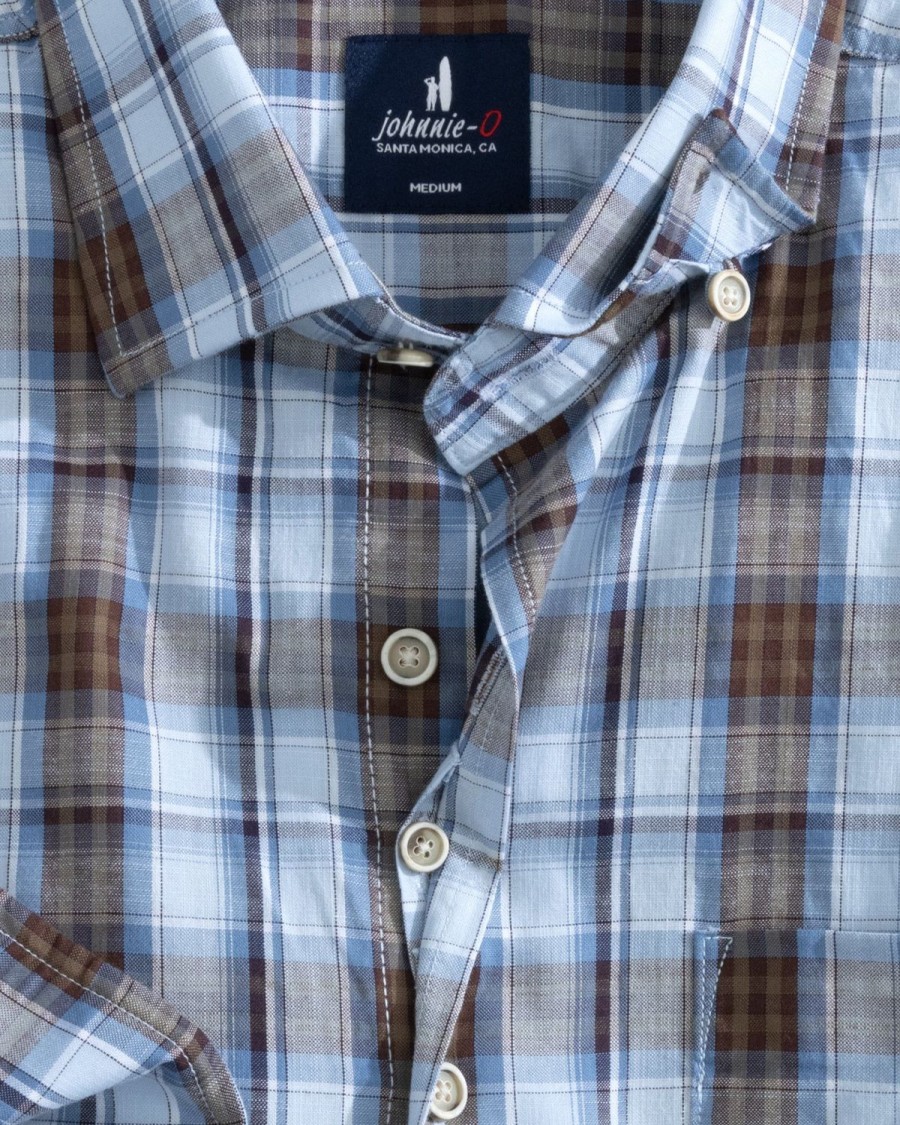 Men johnnie-O Button Up Shirts | Riva Tucked Button Up Shirt Havana