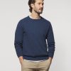 Men johnnie-O Sweaters | Medlin Cotton Blend Crewneck Sweater Navy