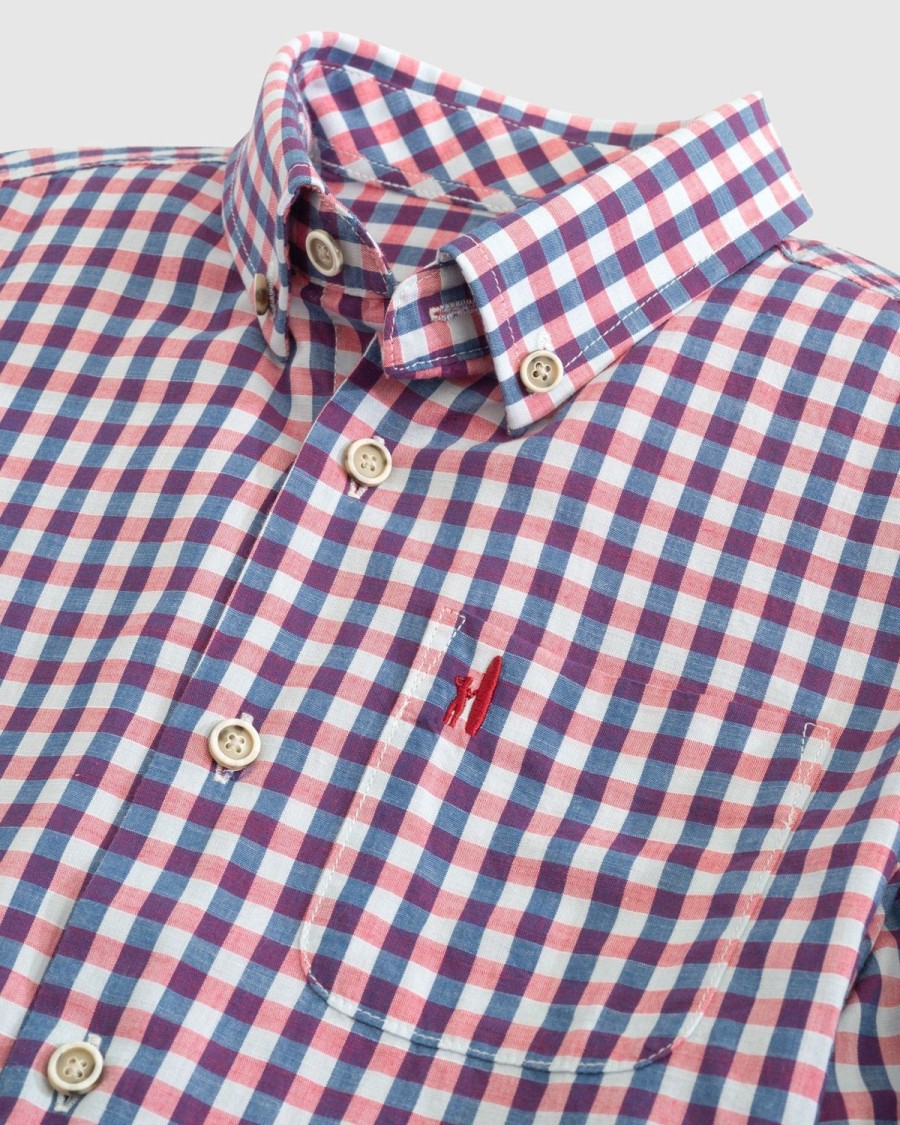 Kids johnnie-O Button Up Shirts | Abner Jr. Performance Button Up Shirt Malibu Red