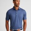 Men johnnie-O Polos | Monty Printed Jersey Performance Polo Lake