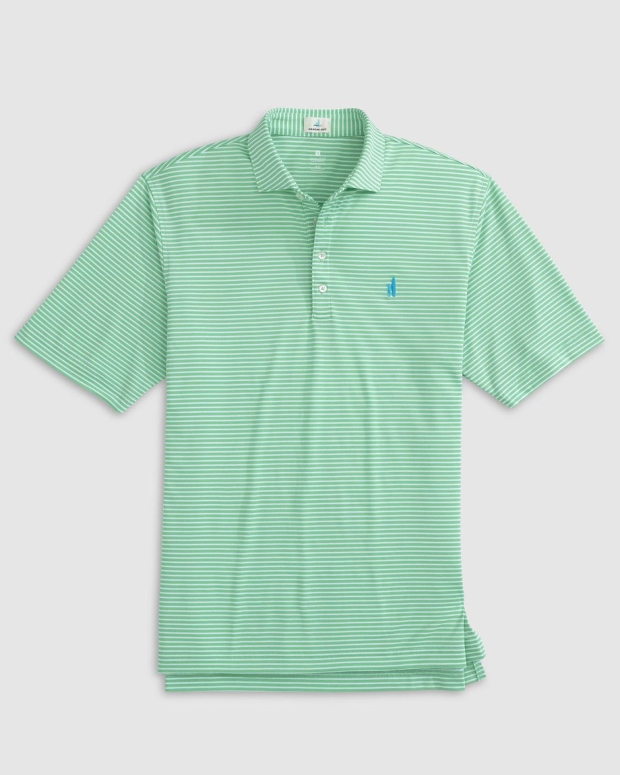 Men johnnie-O Polos | Colter Striped Mesh Performance Polo Highlighter