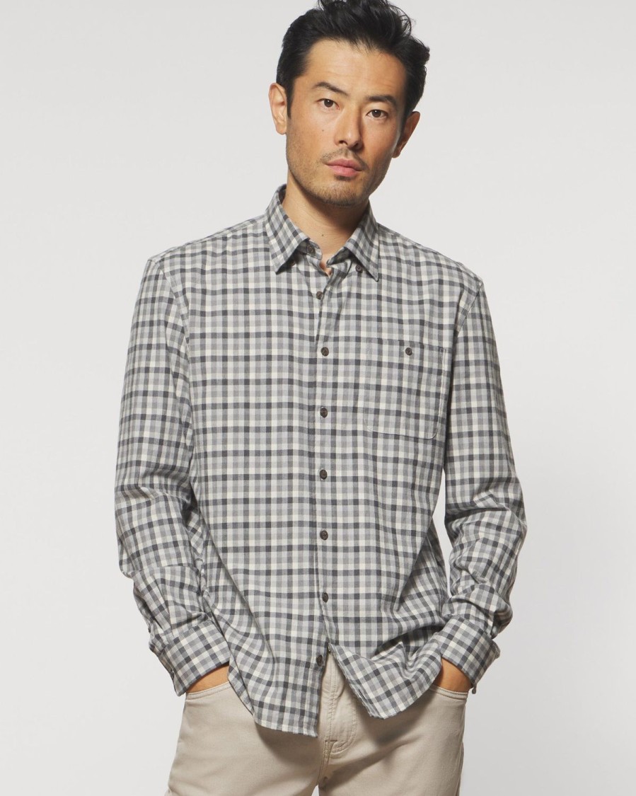 Men johnnie-O Button Up Shirts | Coen Hangin' Out Button Up Shirt Light Gray