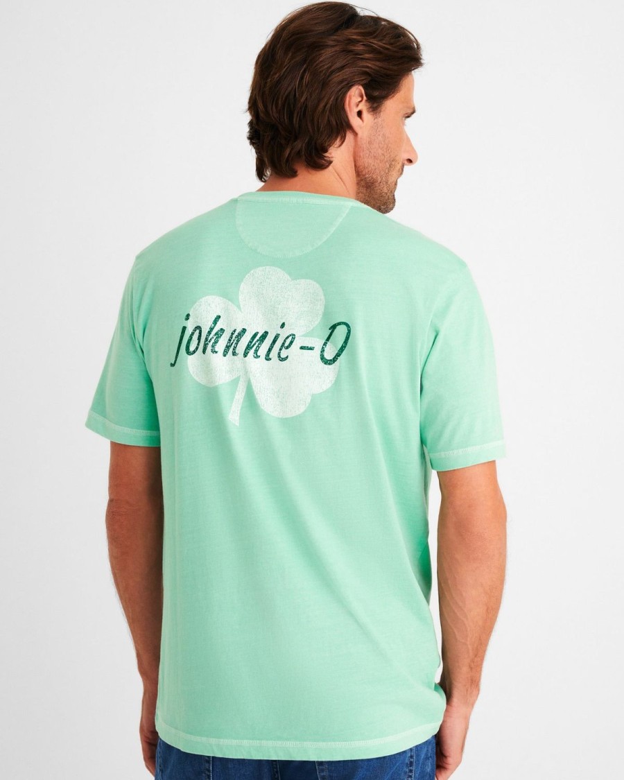 Men johnnie-O T-Shirts | Shamrock Graphic T-Shirt Spearmint