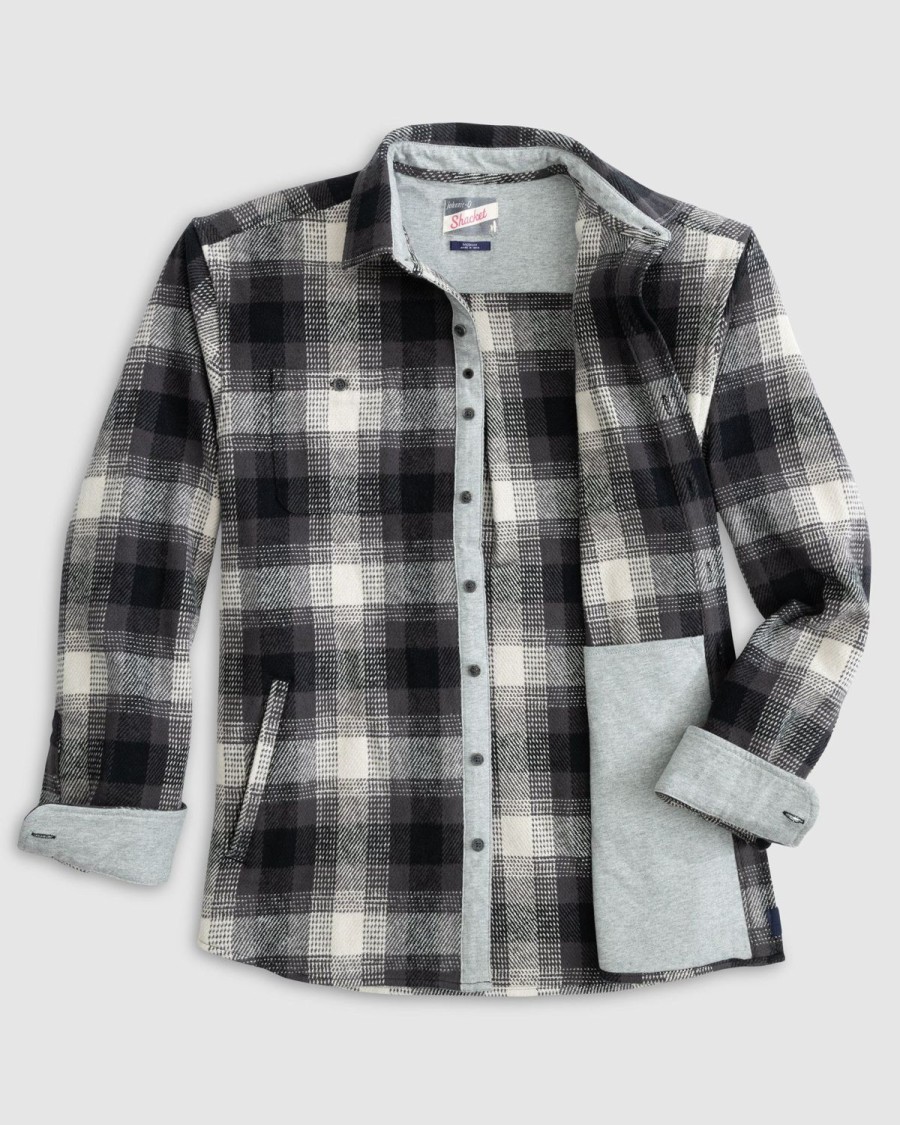 Men johnnie-O Jackets | Big & Tall Jerome Flannel Shacket Charcoal