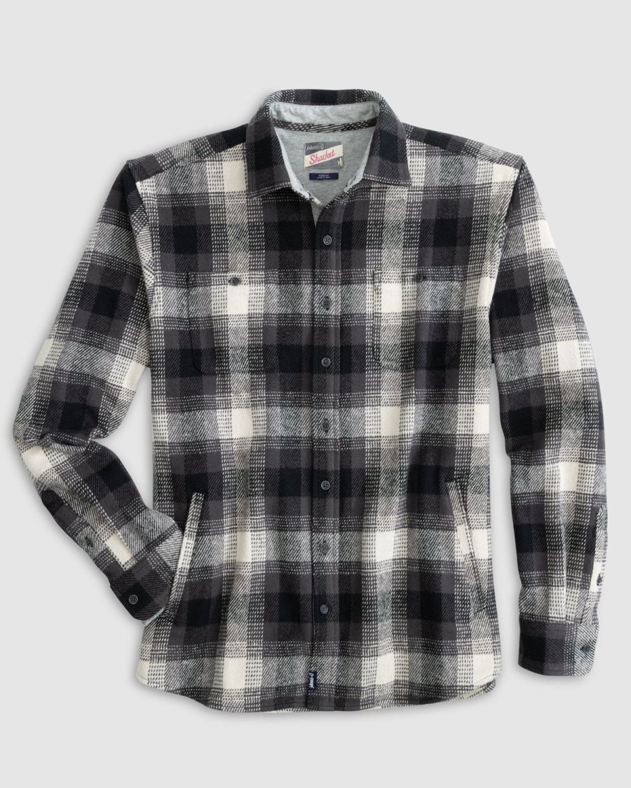 Men johnnie-O Jackets | Big & Tall Jerome Flannel Shacket Charcoal