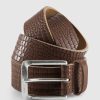 Men johnnie-O Belts | Vintage Lizard Embossed Leather Belt Tobacco