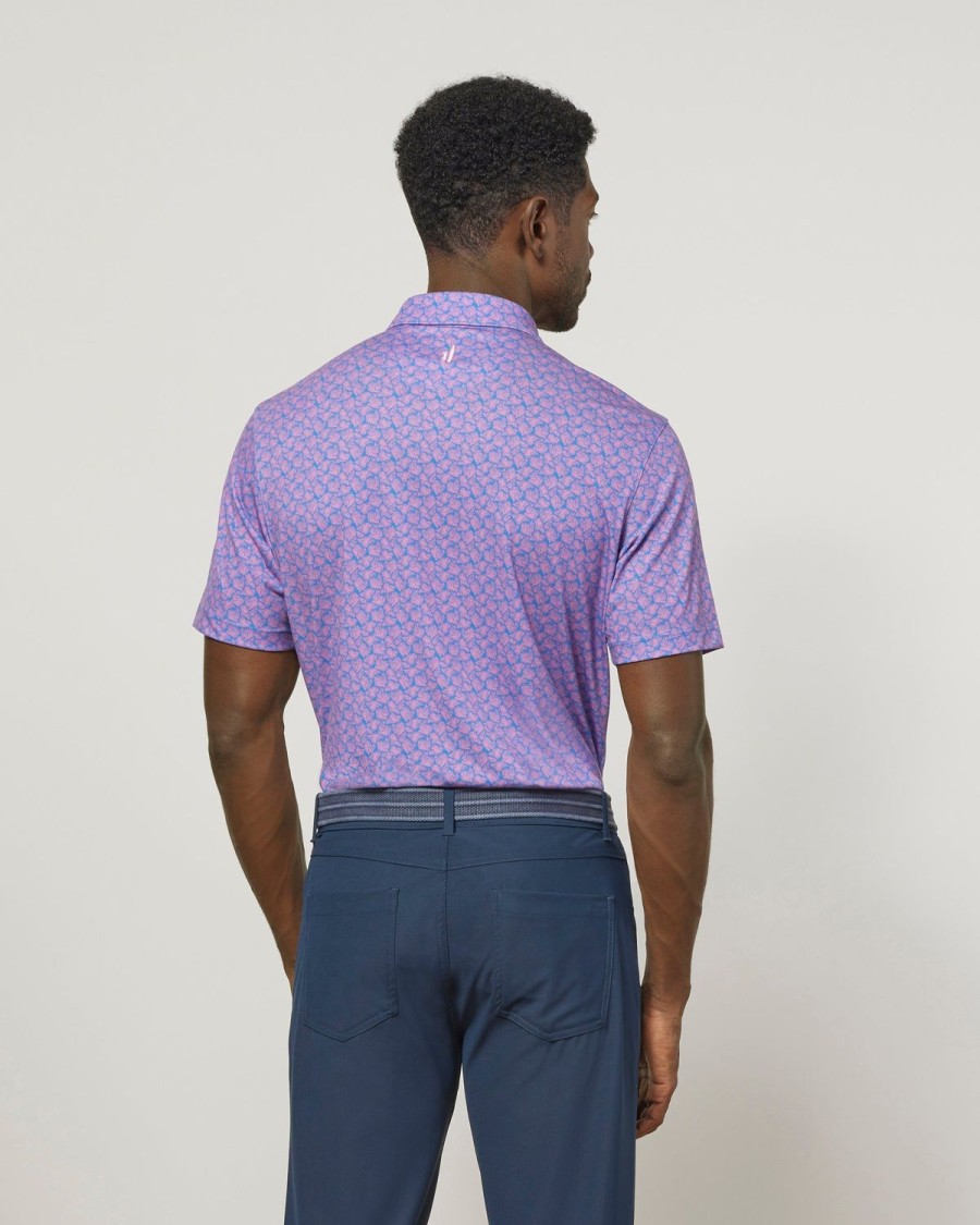 Men johnnie-O Polos | Cora Printed Top Shelf Performance Polo Hibiscus