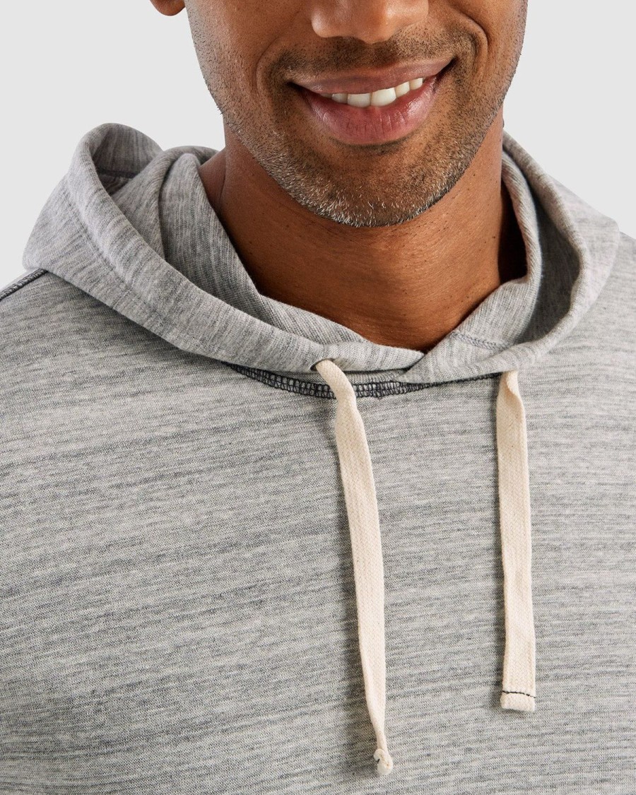 Men johnnie-O Sweatshirts & Hoodies | Peppers Heathered Cotton Drawstring Hoodie Light Gray