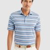 Men johnnie-O Polos | Mckinley Striped Jersey Performance Polo Lake