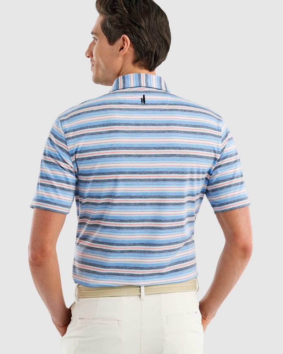 Men johnnie-O Polos | Mckinley Striped Jersey Performance Polo Lake