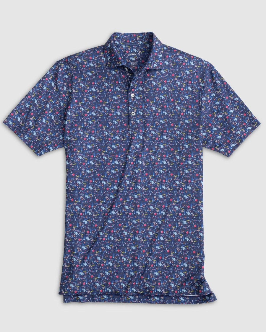 Men johnnie-O Polos | The New Yorker Printed Jersey Performance Polo Lake